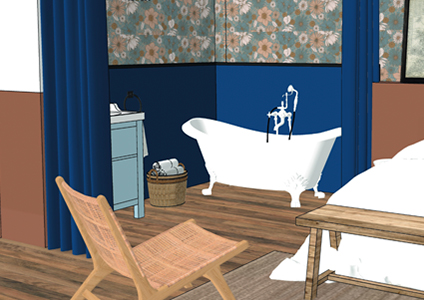 Chambre avec baignoire